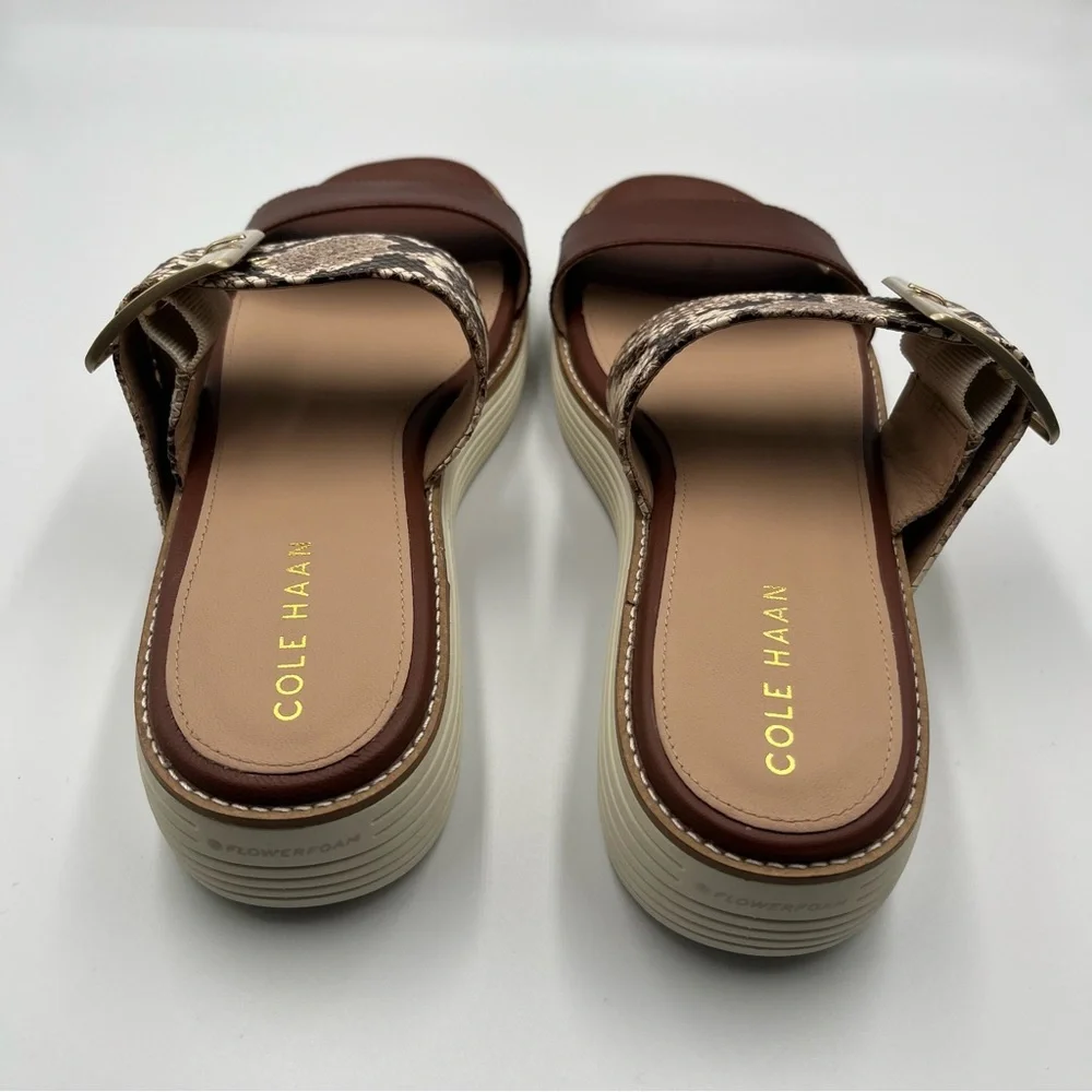 COLE HAAN Original Grand OG Platform Sandal Sandollar Snake Print Sz 9